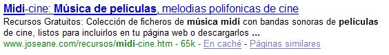 resultado de buscar en google musica de peliculas midi